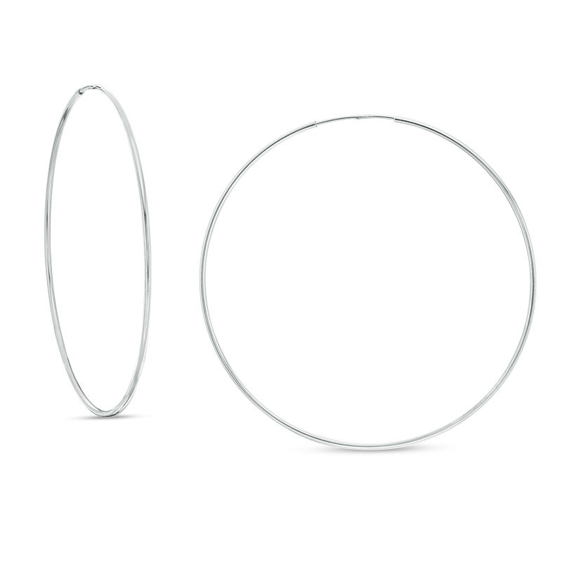 60mm Endless Hoop Earrings in Sterling Silver