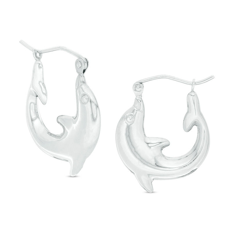 Dolphin Hoop Earrings in Sterling Silver