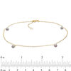 4.0mm Simulated Opal Ball Dangle Anklet in 10K Gold - 10
