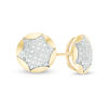 Thumbnail Image 0 of 1/10 CT. T.W. Composite Diamond Six-Point Star Cut-Out Round Stud Earrings in 10K Gold
