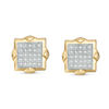 Thumbnail Image 0 of 1/10 CT. T.W. Square Diamond Composite Stud Earrings in 10K Gold