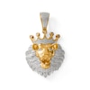Thumbnail Image 0 of 1/10 CT. T.W. Diamond Lion Head with Crown Necklace Charm in Sterling Silver with 14K Gold Plate