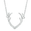 Thumbnail Image 0 of Cubic Zirconia Antlers Necklace in Sterling Silver