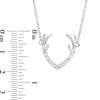 Thumbnail Image 1 of Cubic Zirconia Antlers Necklace in Sterling Silver