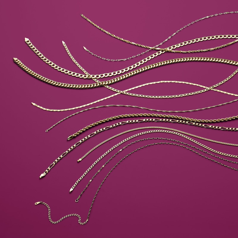 035 Gauge Herringbone Chain Necklace in 10K Gold - 22"