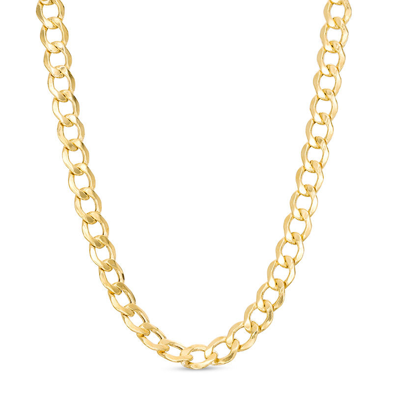 120 Gauge Bevelled Curb Chain Necklace in 10K Gold - 16"