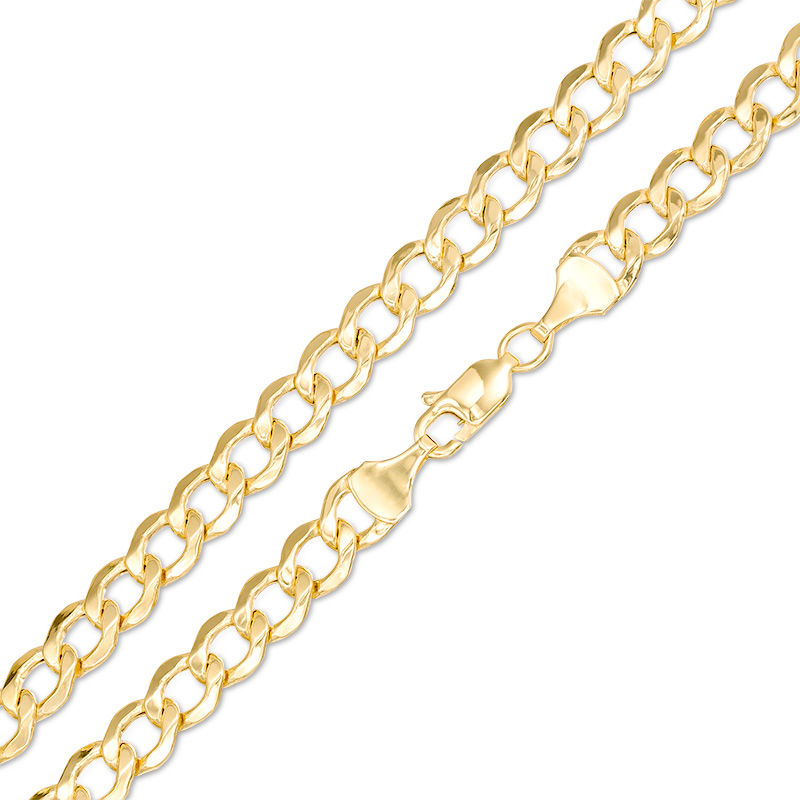 120 Gauge Bevelled Curb Chain Necklace in 10K Gold - 16"