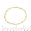 Thumbnail Image 1 of 100 Gauge Diamond-Cut Figaro Chain Anklet in 10K Two-Tone Gold - 10"