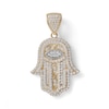 Thumbnail Image 0 of Cubic Zirconia Hamsa with Evil Eye Necklace Charm in 10K Two-Tone Gold