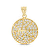 Thumbnail Image 0 of Cubic Zirconia Basketball Necklace Charm in 10K Gold