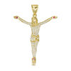 Thumbnail Image 0 of Red and White Cubic Zirconia Pavé Crucifix Necklace Charm in 10K Gold