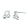 Thumbnail Image 0 of Child's Crystal Music Note Stud Earrings in Sterling Silver