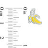 Thumbnail Image 1 of Child's Crystal and Enamel Peeled Banana Stud Earrings in Sterling Silver