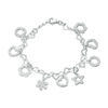 Thumbnail Image 0 of Child's Cubic Zirconia Multi-Shape Charm Bracelet in Sterling Silver - 5.5"