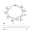 Thumbnail Image 1 of Child's Cubic Zirconia Multi-Shape Charm Bracelet in Sterling Silver - 5.5"