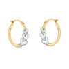 Thumbnail Image 0 of Graduated Puffed Heart Trio Hoop Earrings in 10K Two-Tone Gold