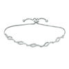 Thumbnail Image 0 of Cubic Zirconia Double Wave Link Bolo Bracelet in Sterling Silver - 9"