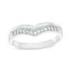 Thumbnail Image 0 of Cubic Zirconia Chevron Ring in Sterling Silver - Size 7