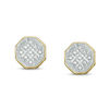 Thumbnail Image 0 of 1/20 CT. T.W. Square Composite Diamond Octagon Stud Earrings in 10K Gold