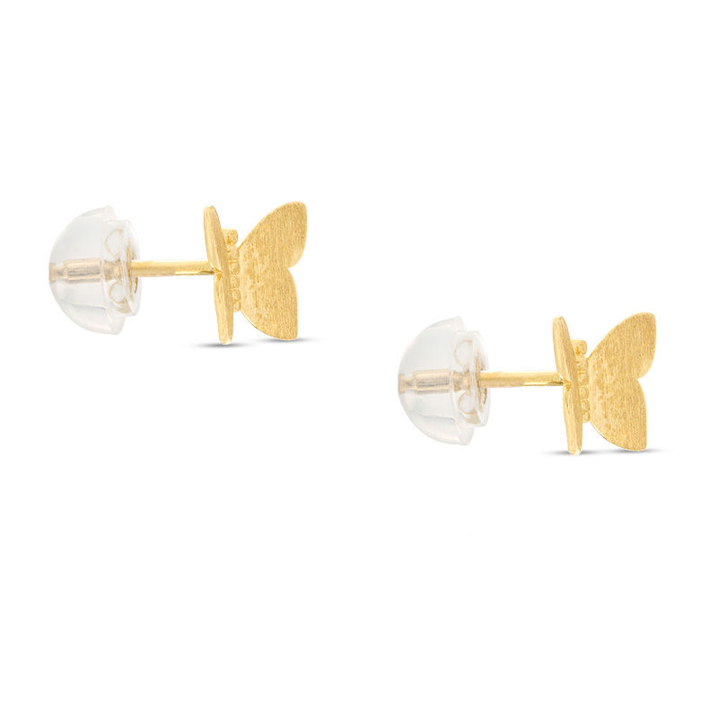 Satin Butterfly Stud Earrings in 10K Gold