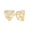 Thumbnail Image 0 of 8mm Heart-Shaped Yellow Cubic Zirconia Solitaire Stud Earrings in 10K Gold