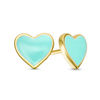 Thumbnail Image 0 of Child's Blue Enamel Heart Stud Earrings in Sterling Silver with 18K Gold Plate