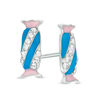 Thumbnail Image 0 of Child's Crystal and Enamel Candy Stud Earrings in Sterling Silver