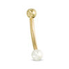 Thumbnail Image 0 of 016 Gauge 3mm Cultured Freshwater Pearl Curved Barbell in 10K Gold