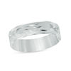Thumbnail Image 0 of 6mm Diamond-Cut Star Accent Wedding Band in Sterling Silver - Size 10