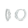 Thumbnail Image 0 of Cubic Zirconia Infinity Huggie Hoop Earrings in Sterling Silver