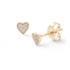 Thumbnail Image 0 of 10K Solid Gold Diamond Accent Vintage-Style Heart Studs