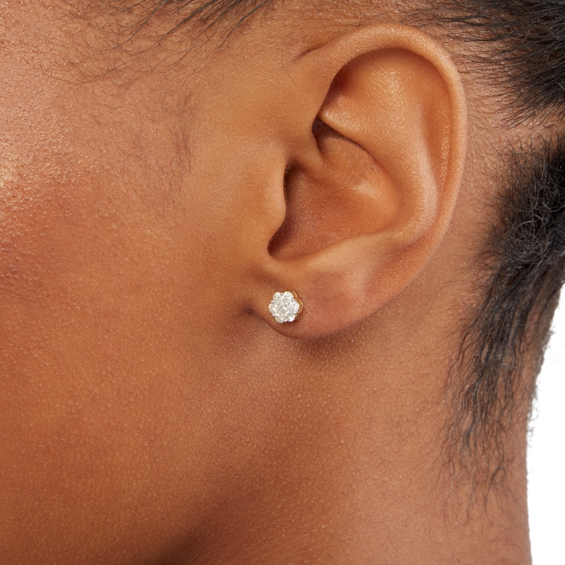 1/2 CT. T.W. Composite Diamond Flower Stud Earrings in 10K Gold