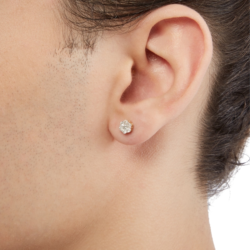 1/2 CT. T.W. Composite Diamond Flower Stud Earrings in 10K Gold