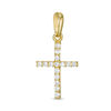 Thumbnail Image 0 of Cubic Zirconia Dainty Cross Necklace Charm in 10K Solid Gold