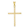 Thumbnail Image 0 of Diamond-Cut Slim Cross Necklace Charm in 10K Gold