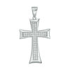Thumbnail Image 0 of Cubic Zirconia Concave Edge Cross Necklace Charm in Sterling Silver