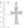 Thumbnail Image 1 of Cubic Zirconia Concave Edge Cross Necklace Charm in Sterling Silver