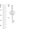 Thumbnail Image 1 of Cubic Zirconia Crown Key Necklace Charm in Sterling Silver