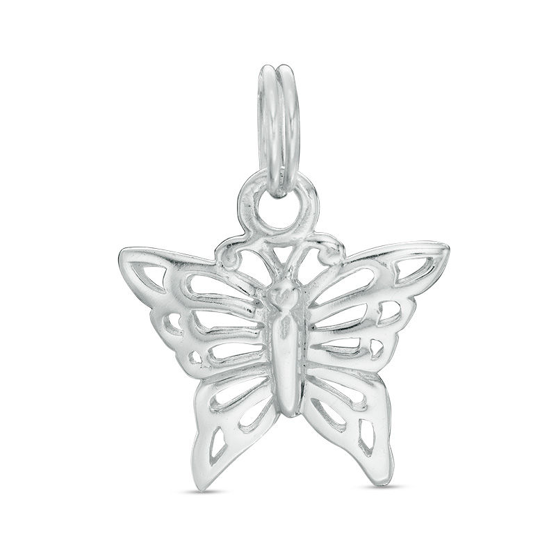 Cut-Out Butterfly Necklace Charm in Sterling Silver