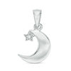 Thumbnail Image 0 of Cubic Zirconia Star and Crescent Moon Necklace Charm in Sterling Silver