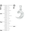 Thumbnail Image 1 of Cubic Zirconia Star and Crescent Moon Necklace Charm in Sterling Silver