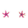 Thumbnail Image 0 of Red and Blue Cubic Zirconia Starfish Stud Earrings in 10K Gold