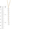 Thumbnail Image 1 of 5mm Faceted Cubic Zirconia "Y" Dangle Necklace in 10K Gold