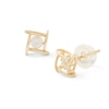 Thumbnail Image 0 of 3mm Cubic Zirconia Geometric Square Cage Stud Earrings in 10K Gold