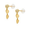 Thumbnail Image 1 of Cubic Zirconia and Puffed Heart Triple Drop Earrings in 10K Gold
