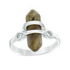 Thumbnail Image 0 of Hexagon Grey Labradorite Crystal Prism Ring in Sterling Silver - Size 7