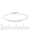 Thumbnail Image 1 of Cubic Zirconia Bolo Bracelet in 10K Rose Gold - 9.25"
