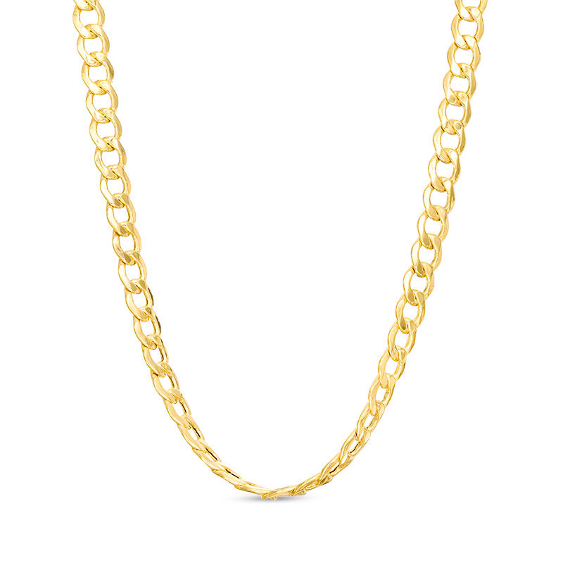 100 Gauge Bevelled Curb Chain Necklace in 10K Gold - 18"