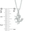 Thumbnail Image 1 of Child's Prancing Unicorn Pendant in Sterling Silver - 15"