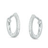 Thumbnail Image 0 of Diamond Accent Huggie Hoop Earrings in Sterling Silver